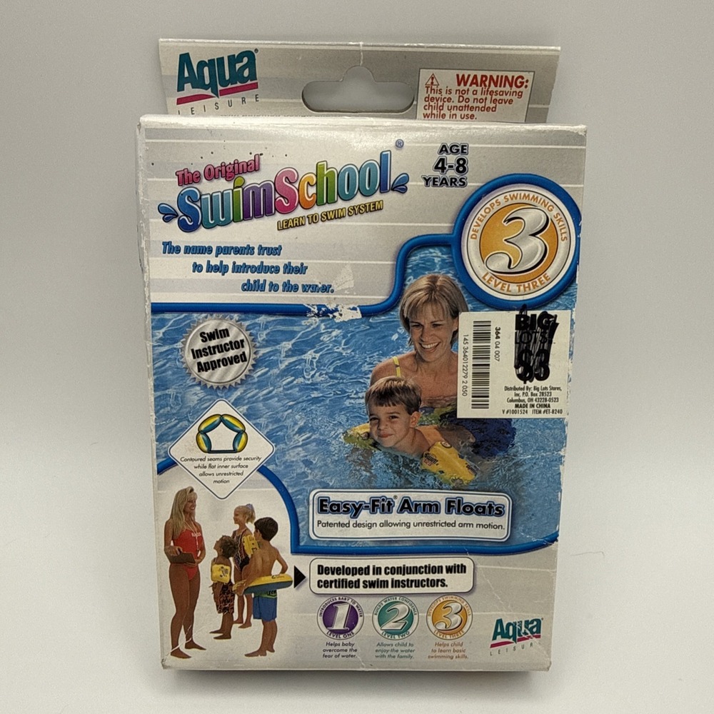 NOS The Original Swim School Level 3 Arm Floats Bands Y2K Aqua Leisure Floaties